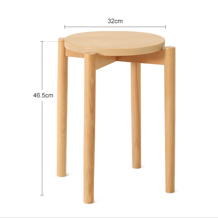 
Solid wood square makeup fashion dressing stool home dining stool living room creative shoe stool 