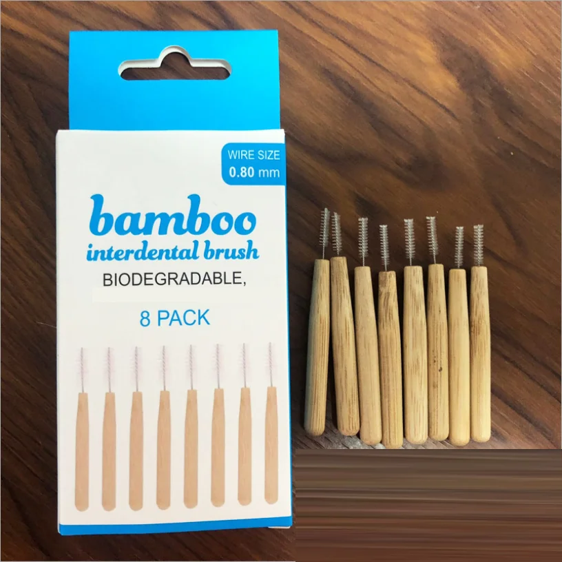 Дешевая бамбуковая межзубная щетка стоматологическая с мягкой межзубной щеткой