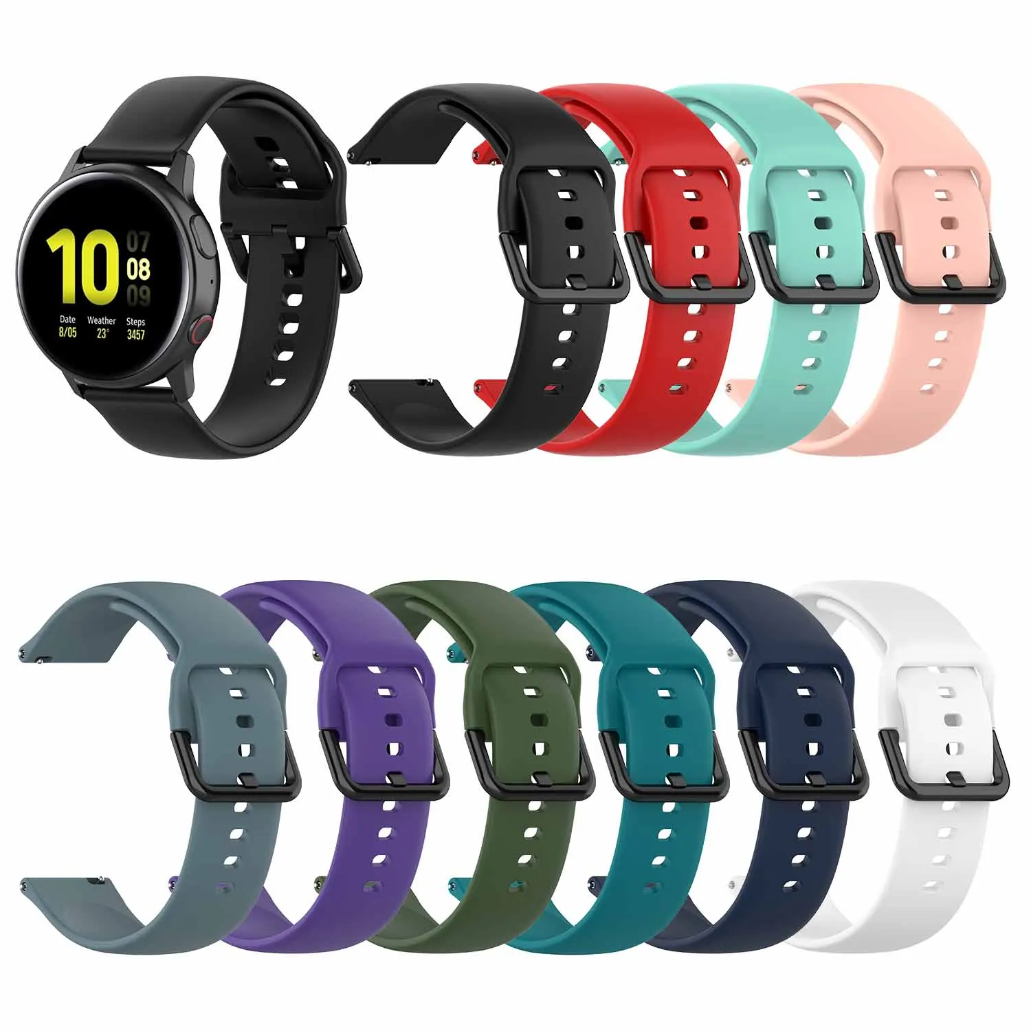 Eraysun 20 мм силиконовый ремешок для часов Samsung Galaxy Watch Active 2 (40 44 мм)