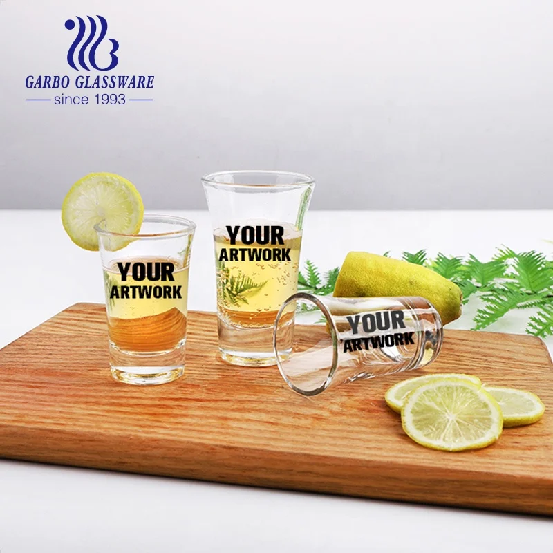 Custom logo design mini drinking brandy glass print wine cup  custom shot glass cup shooters glasses drinks tumbler glassware