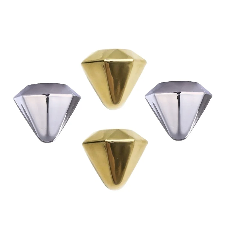 Hot Sell Customized diamond Shape Whiskey Stones Stainless Steel Ice Cubes chilling rocks