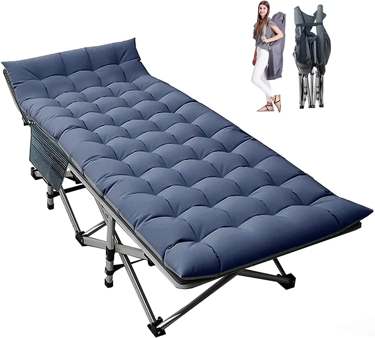 WILD CLOUD Updated 1200D Oxford double layer Fabric Folding Bed Aluminum Cots for Camping Outdoor