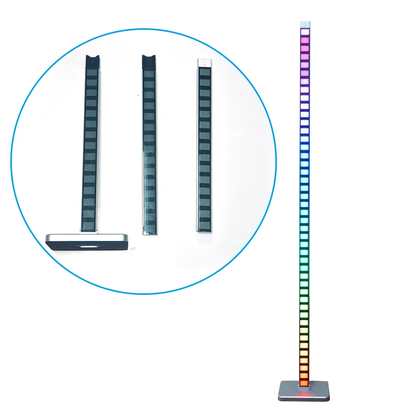KD style RGB Music Sync Rhythm Recognition Led Indicator Audio Light Floor Standing Lamp For Party Gaming Room Dj Bar
