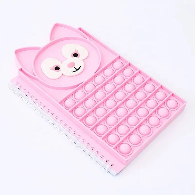 Pop Push Popper Bubble popit A5 size 80sheets Pop Push Popit Fidget Notebook Silicone school notebook shipping Cartoon Bear