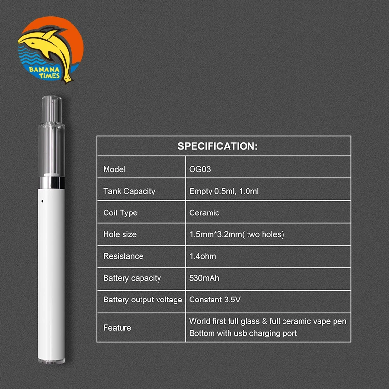  2021 Bananatimes Hottest Wholesale OG03 Premium Vape 0.5ml /1ml Portable