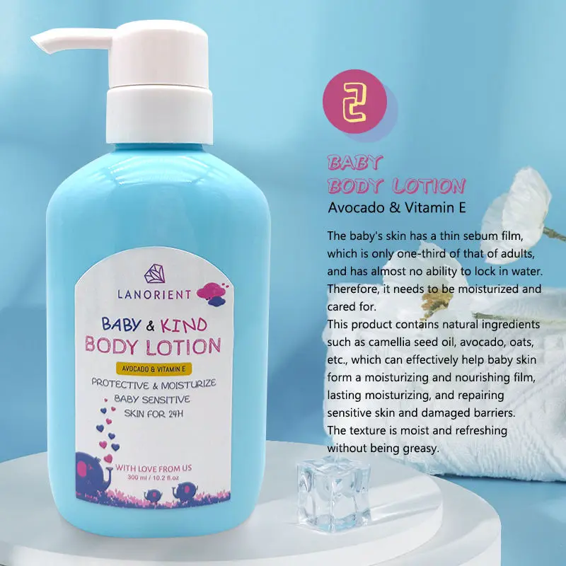 OME private brand Natural Camellia Baby Products Lotion 3 in 1 Shampoo & Body Wash Baby Skin Care Set Baby Bath Products