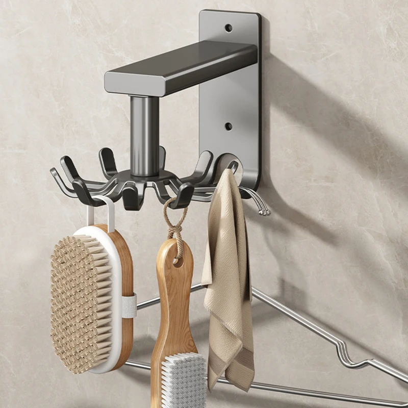 OWNSWING Rotating Hooks Kitchen Accessorizes Rotatable Storage Rack Hanger Household Wall Mounted Cooking Utensil Hook