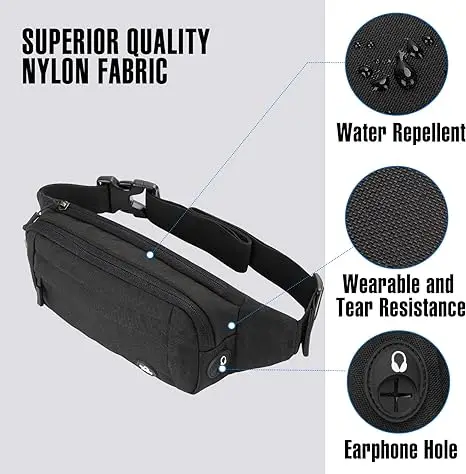 Anti-theft large size running waist belt bumbags for men women travel or running walking