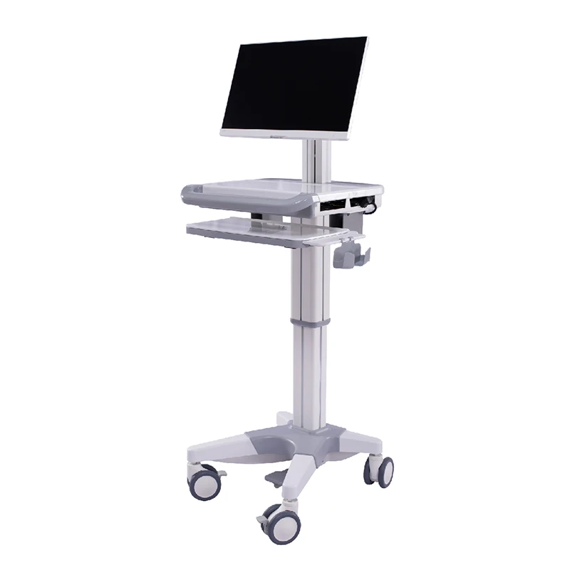 
ABS Mobile Height Adjustable Nursing Medical Laptop Cart Hospital Trolley 