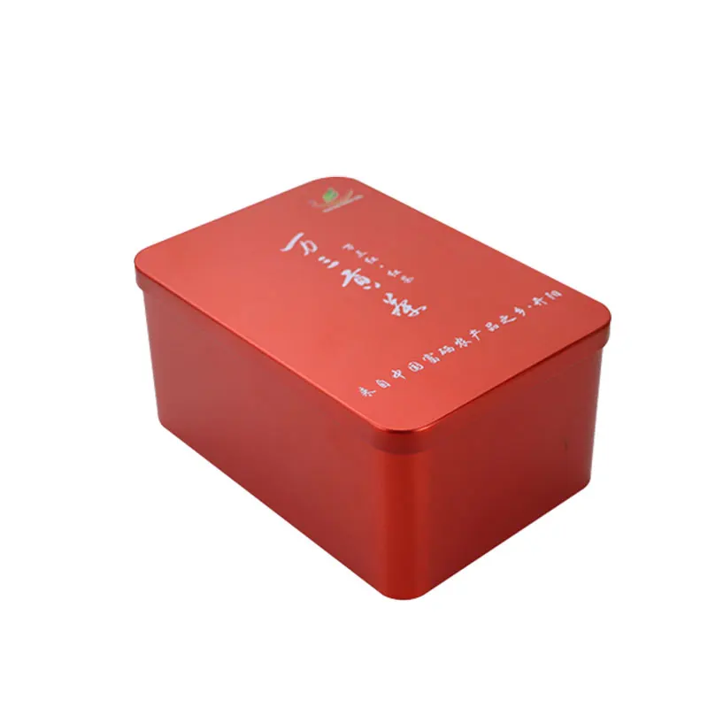 
Square flower box biscuit tin metal tin box hinged lid custom gift decor chocolate box 