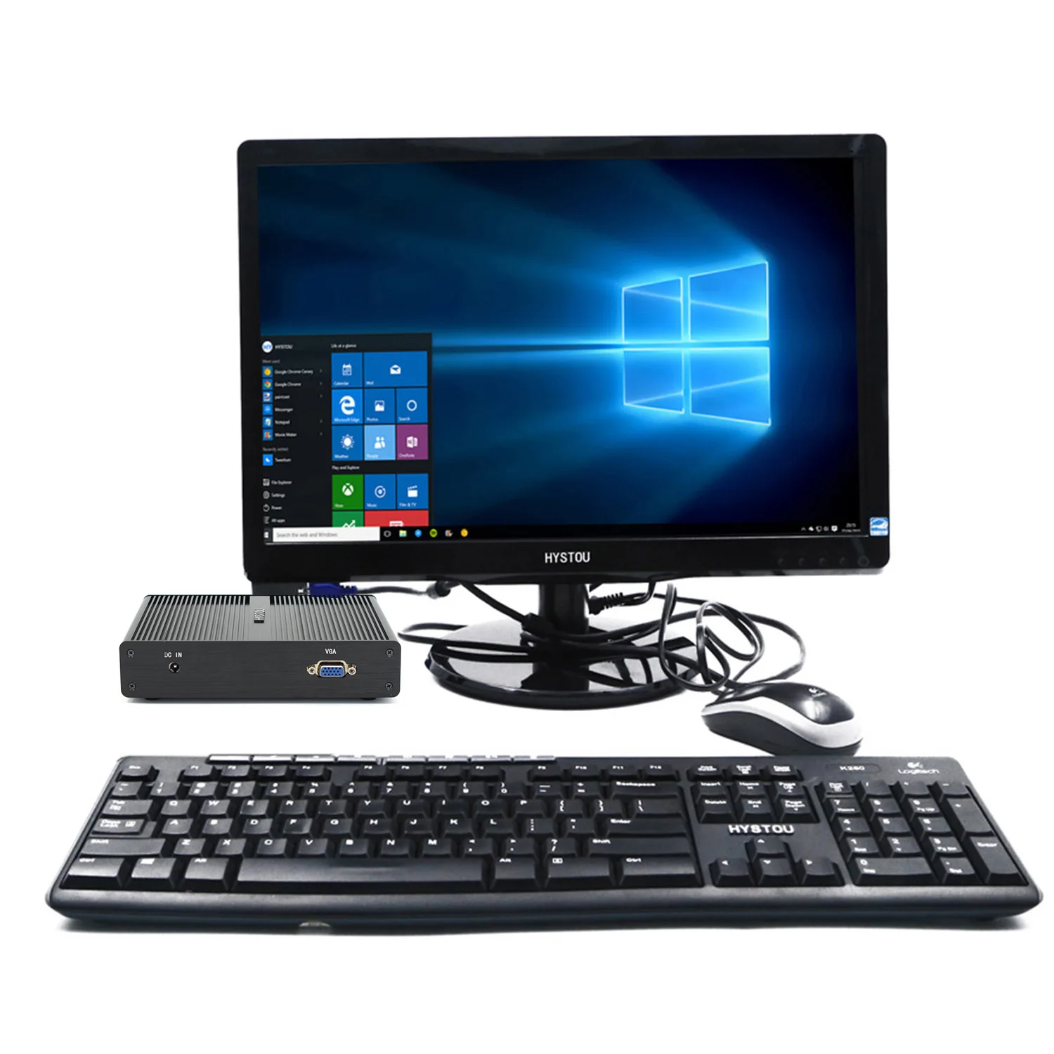 HYSTOU J1900 Industrial Mini PC Server DRR3 RAM Firewall Pfsense with 4