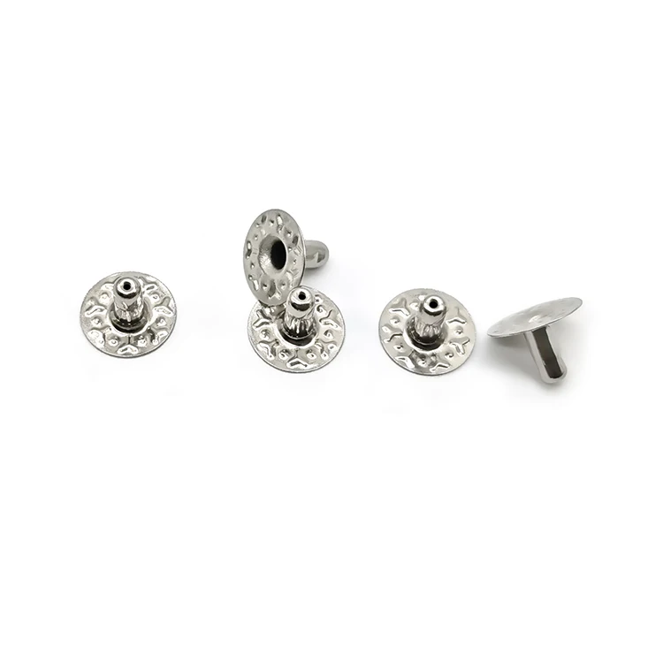 Customized Garment Accessories Leather Snap Buttons Four-Piece Snap Buttons Copper Round Press Studs Button Metal Covered