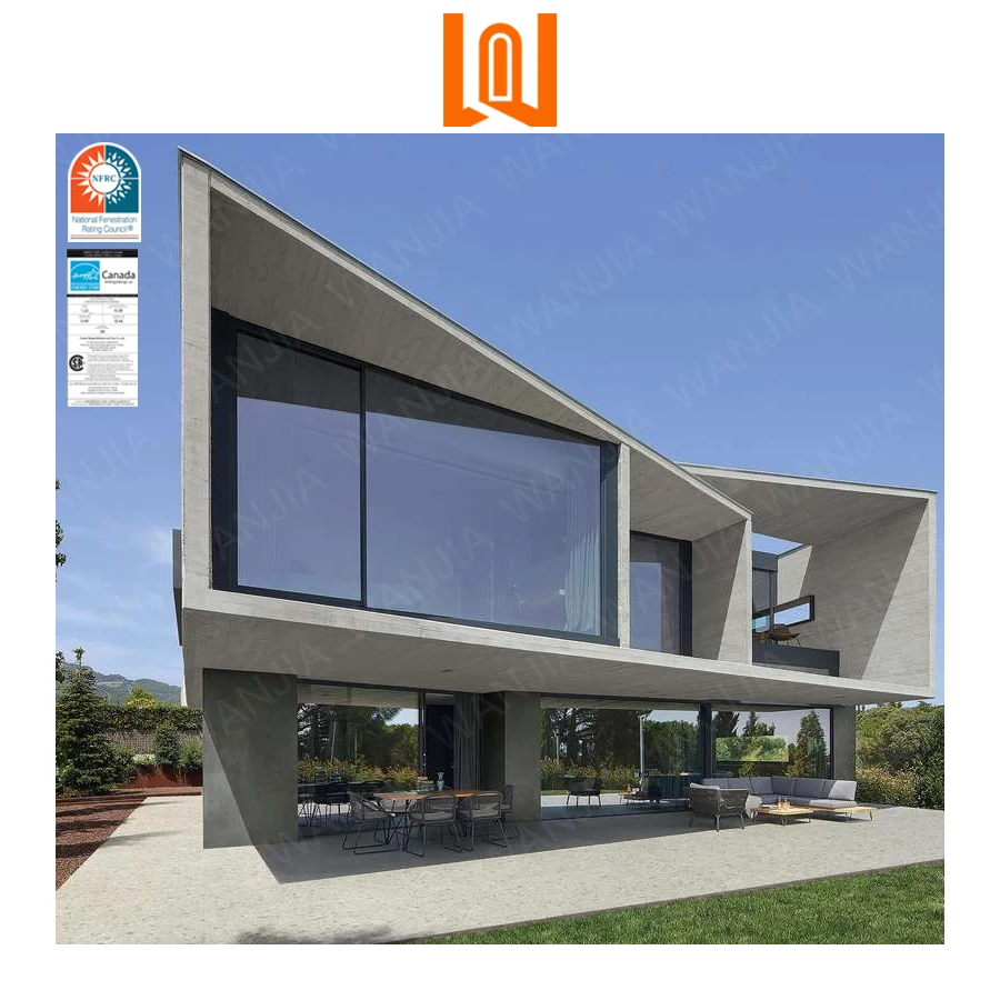 WANJIA factory outlet custom seaside villa panoramic floor-to-ceiling windows aluminum picture window big fixed windows