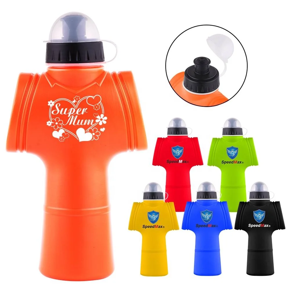 Summer Promotion Stock Amazon Hot Selling T-Shirt BPA Free Drinking Bottle Plastic Sports Water Bottle 450ml