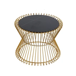Wholesale modern living room side table porch iron wire corner table high temperature paint iron coffee table