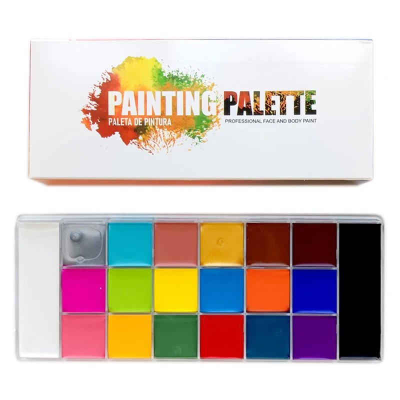 20 colors face body paint kit tools safe wholesale waterproof oil based face paint kit