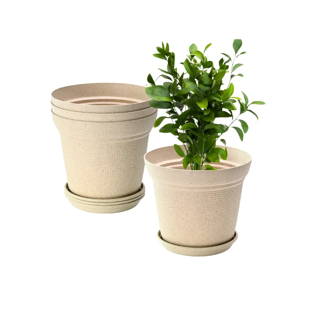 Superior Quality Suitable for a Variety of Plants CO2 Aura 10 Inch Bamboo Based Pots and Planters UV Stabilized Long Life
