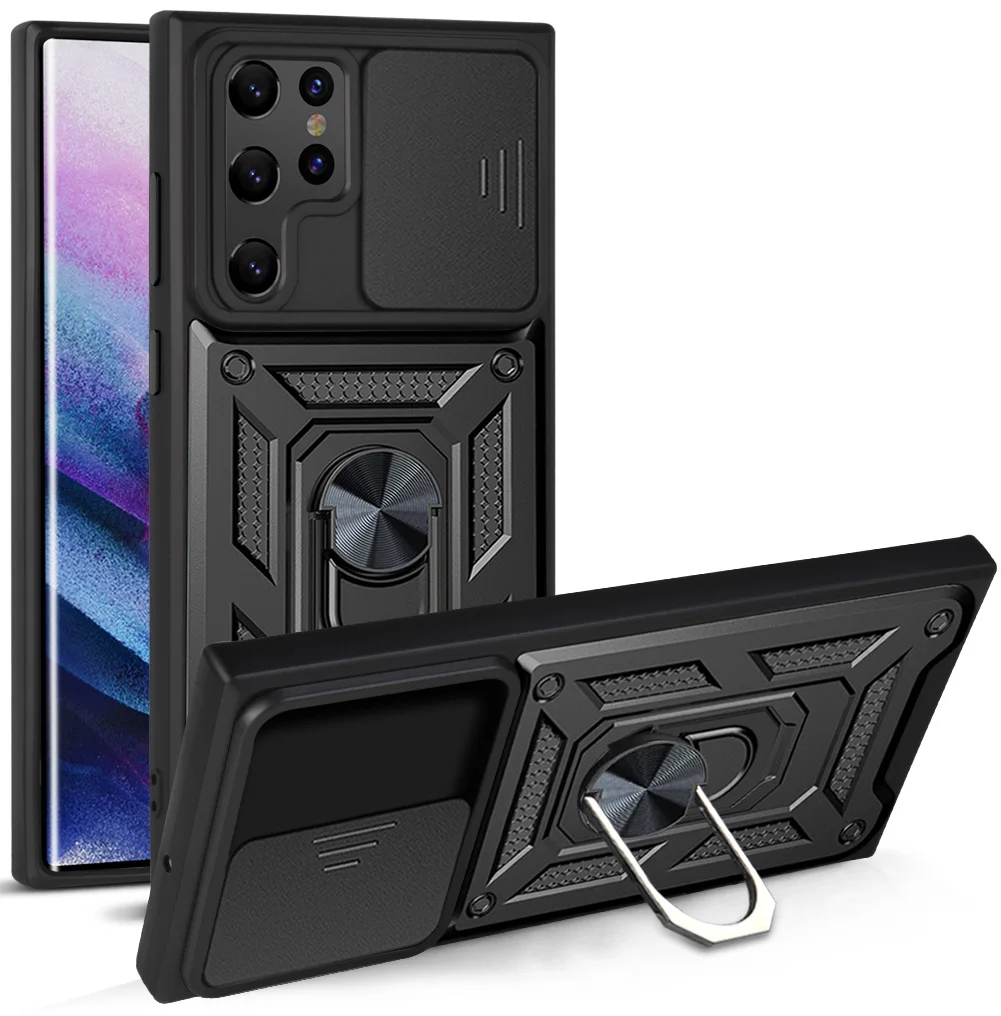 Защитный армированный чехол для объектива для Samsung Galaxy S22 Ultra PC, чехол-слайдер для камеры, защитный чехол для Galaxy S22 S21 S20 Plus FE