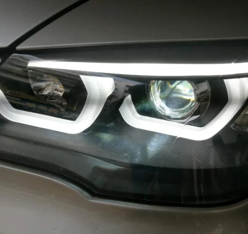  2007-2010 год для BMW X5 E70 светодиодные передние фары в черном корпусе
