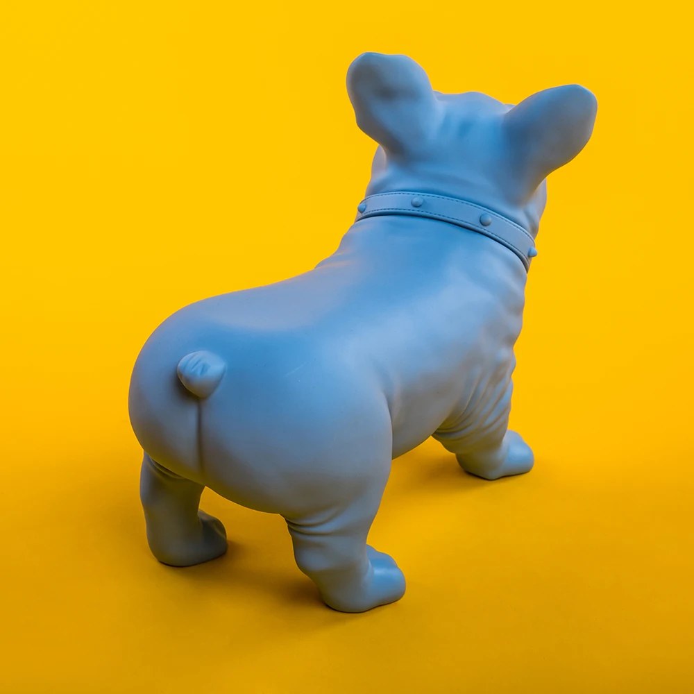 KEVIN1-BL  Wholesale  dogs plastic blue color dog  window display dog mannequin plastic bulldog mannequins doll for sale