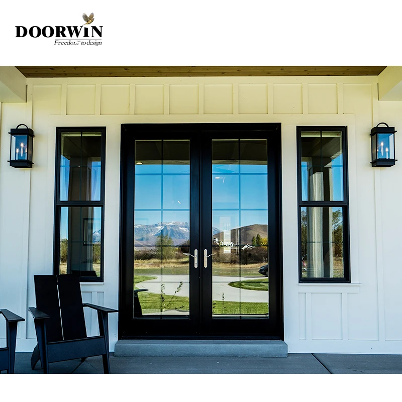Modern Contemporary Customized Double Glazed Powder Coating Aluminium Ultra Narrow Frame Door and Windows