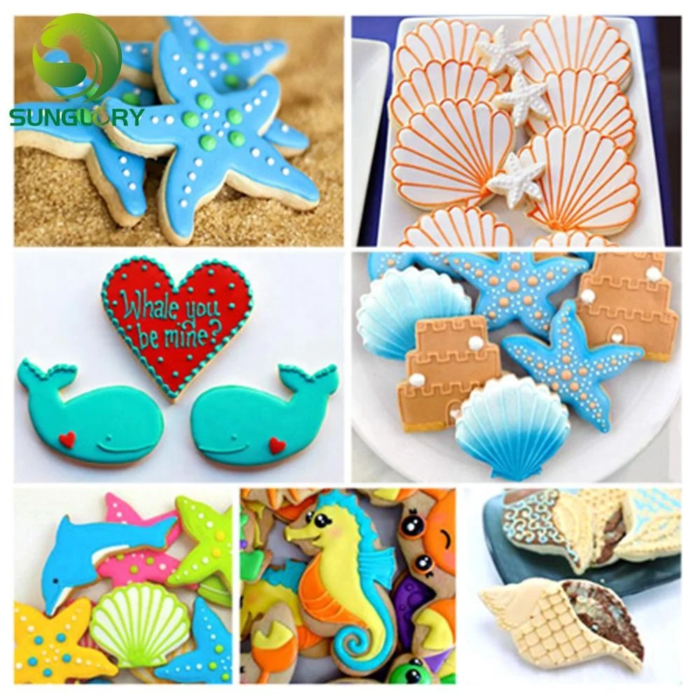 3PCS Stainless Steel Hippocampus Cookie Cutter 3D Starfish Cookie Mold Shell Mousse Ring Sea Animal Biscuit Mould Baking Tools