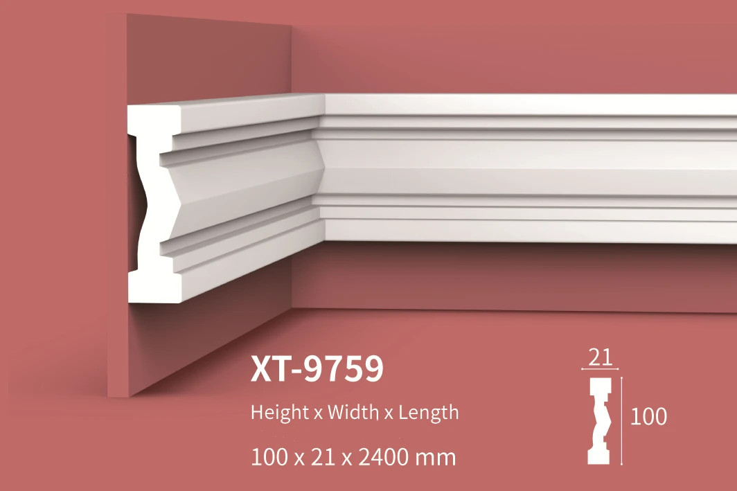 Оптовая продажа белая полиуретановая пенопластовая отделка XT9759 лёгкая декоративная простая панель из полиуретана Современная подстилка