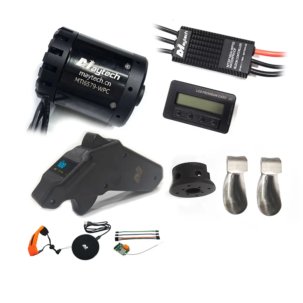 Maytech 41kg Thrust Waterproof Efoil Kit 6579 Motor with Stainless Prop 160A ESC + V3.0 Remote for Esurf Electric Kayak Thruster