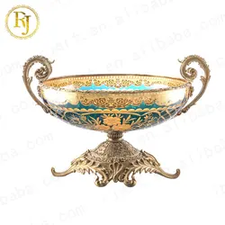 Dubai Turkey Complete Gift Fruit Plate Dish Wholesale Turkish Dinnerware Idishlar Gold Pattern Chinni Posuda European Dinnerware