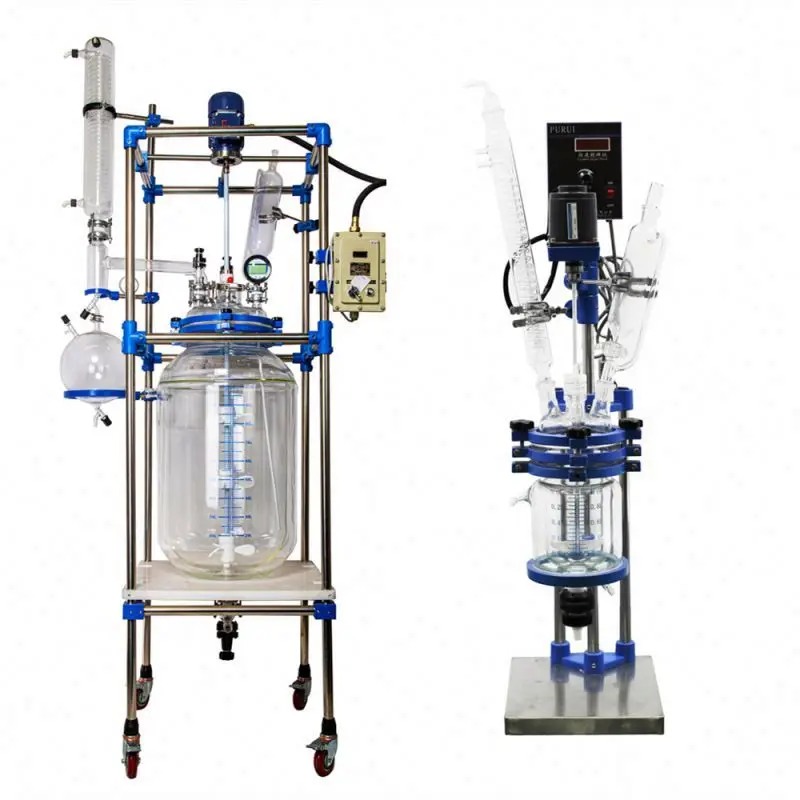 Wholesale Cheaper 50 Liter Agitated Glass Reactor Transparent Glass Reactor