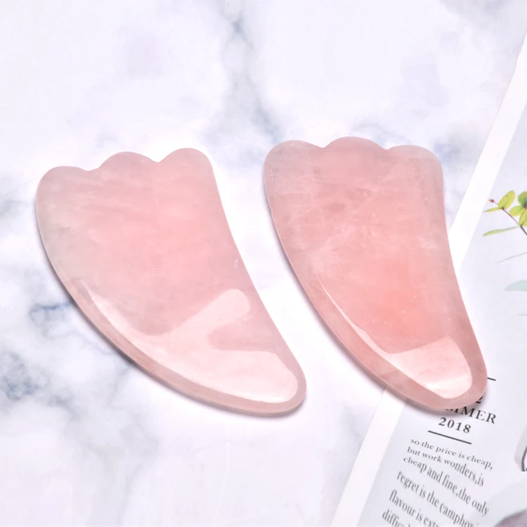 Wholesale Rose Quartz  Bulk Gua Sha Board Set  For Face Beauty Custom Private Label Packaging Box Thin Face Anti-Puff