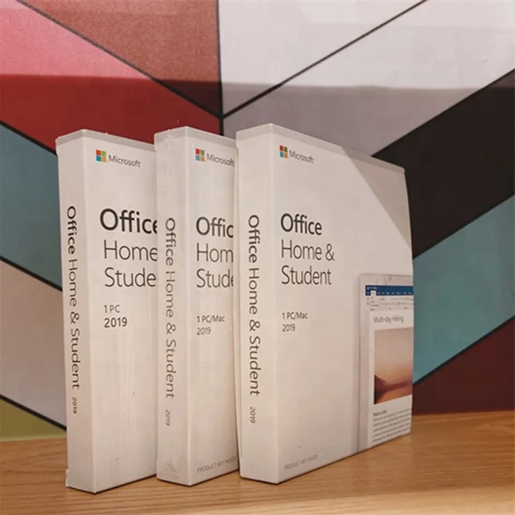 Оригинальный 100% Microsoft Office 2019 Домашняя и студенческая онлайн-активация английская версия в коробке офисный 2019 HS ключ для ПК