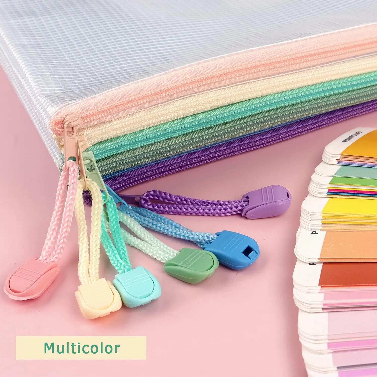 Letter Size A4 Document Storage Bag Custom Plastic Zip File Folders Durable and Reusable Mesh Document File Bag For Office