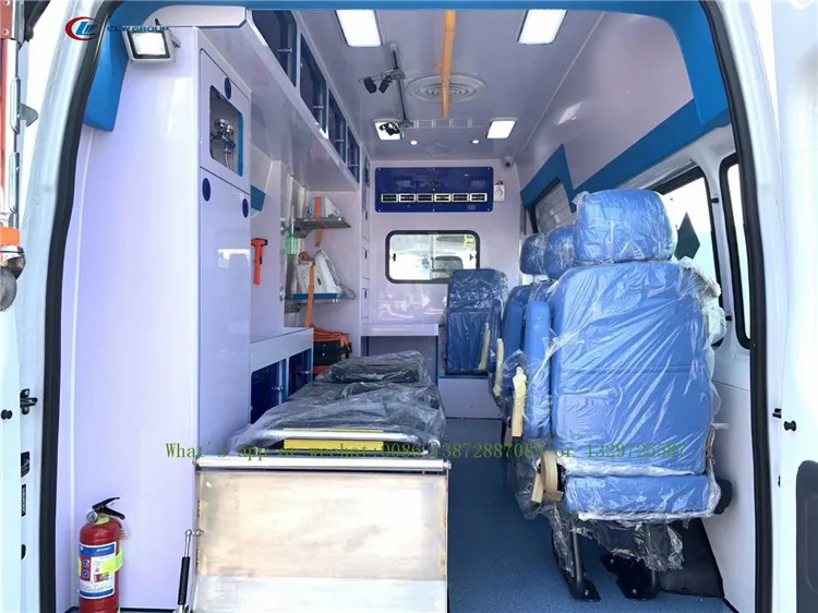 China factory sale brand new Jin Bei 4x2 gasoline ambulance truck with cheap price