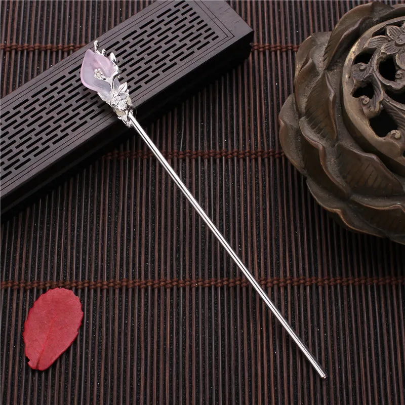 Vintage Chinese Style Hanfu Stick Women Metal Glaze Hair Fork Hair Chopsticks Hairpin Woman Jewelry Hair Clip Accessories