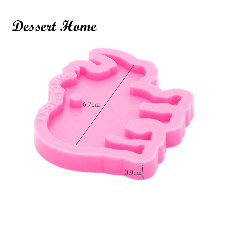 DY0477 Shiny Elephant/Goat/Bear/Rhinoceros Keychain Silicone Resin Epoxy Molds, Chocolate Fondant Sugarcraft Molds DIY Cake