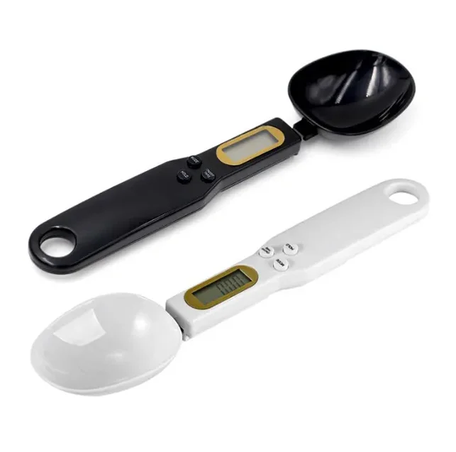 LCD Display 500g/0.1g White ABS Plastic Household Electronic Kitchen Weighing Scales Rice Weighing Scale Measuring Spoons