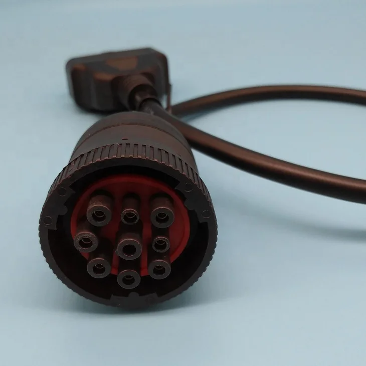 Auto J1587 J1939 Deutsch 9 Pin To OBD OBD2 Truck Diagnostic Cable