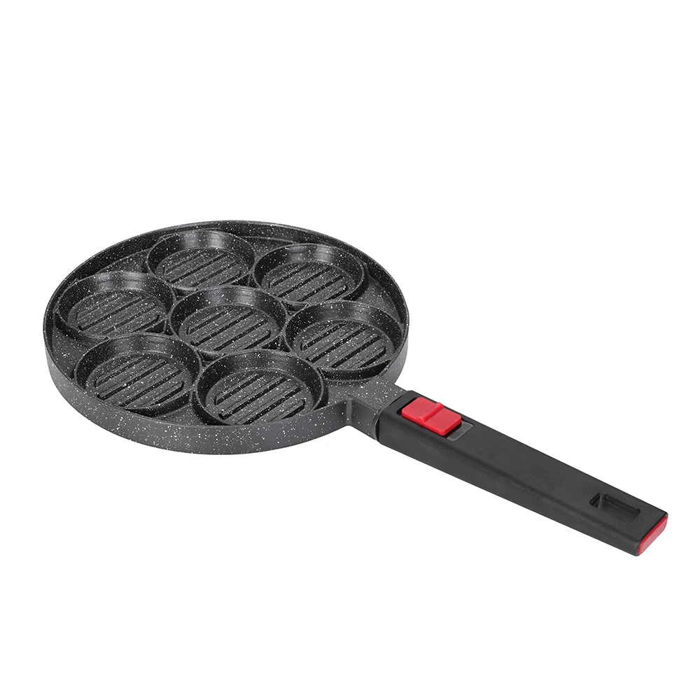 7 hole Non-stick Aluminium detachable handle fry pan fried egg pan pancake mold pancake maker breakfast pan egg waffle fryer pot