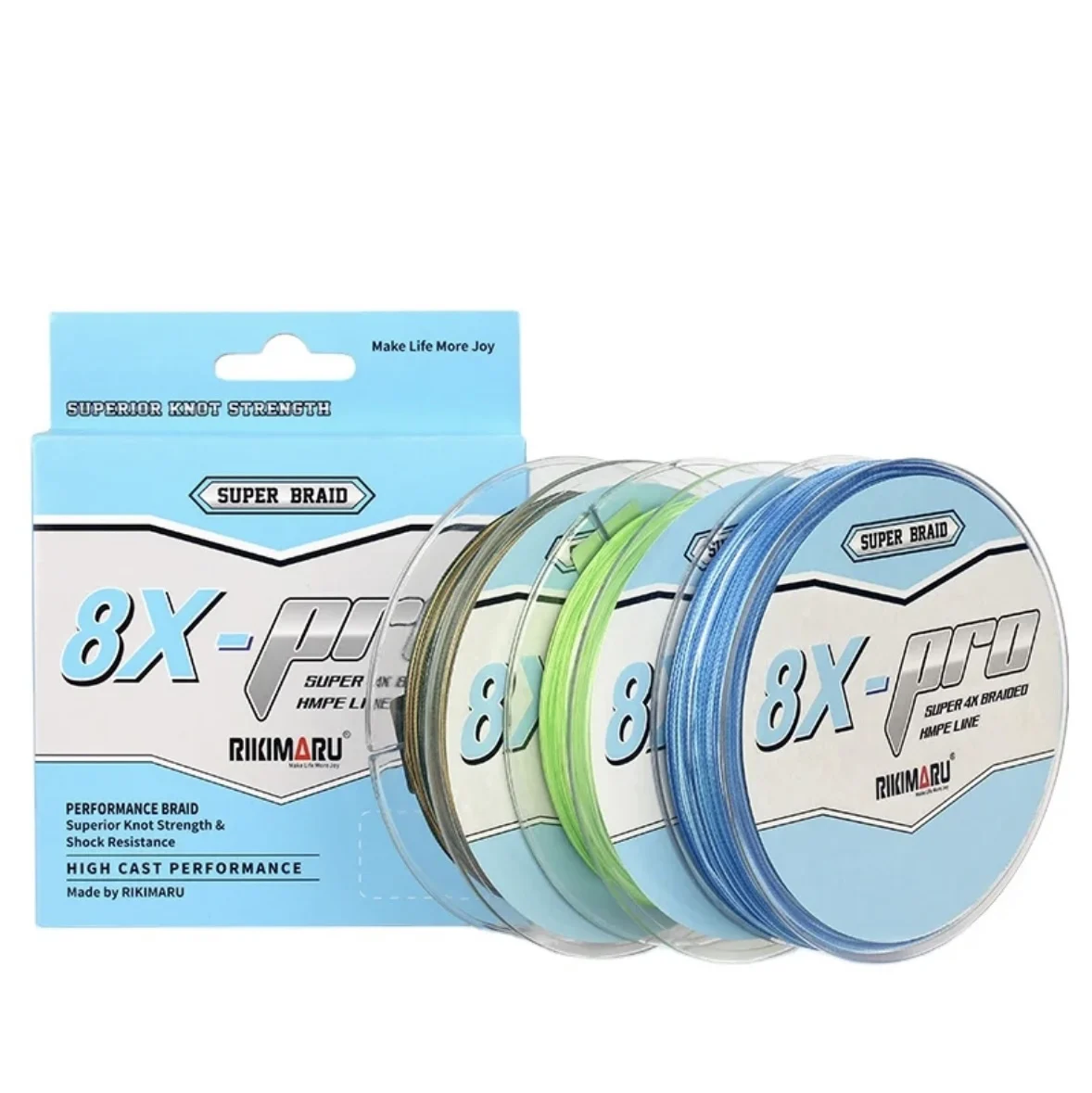 Rikimaru Spot Color x8 Strand 300 м UHMWPE плетеная Высококачественная пресноводная рыболовная леска