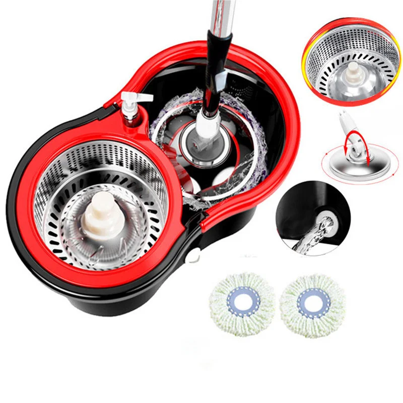2023 Hot Sale 360 Rotating Magic Flat Mop Floor Cleaning Spin Bucket Mop