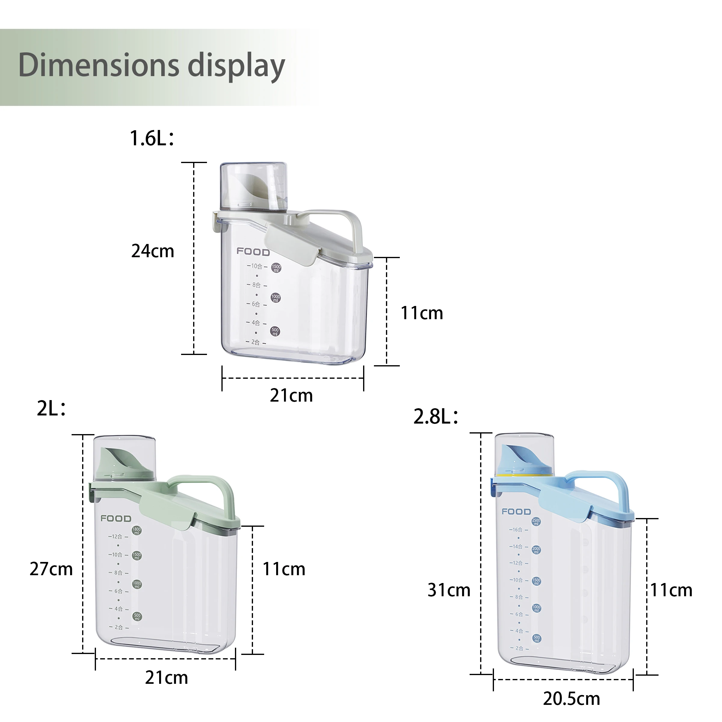 Hot Products Plastic Bulk Food Storage Container Grain Transparent Tank Rice Barrel Cereal Dispenser with silicone sealing ring