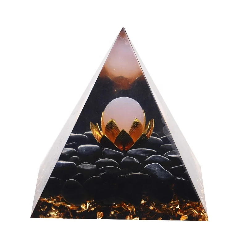 
New anti-stress calmness healing white agate ball obsidian gravel crystal gemstone pyramid stones orgonite pyramid 
