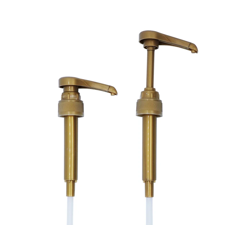 Hot Sale Plastic 28/400 28/410 Gold Sauce Syrup Pump Dispenser for Bottles