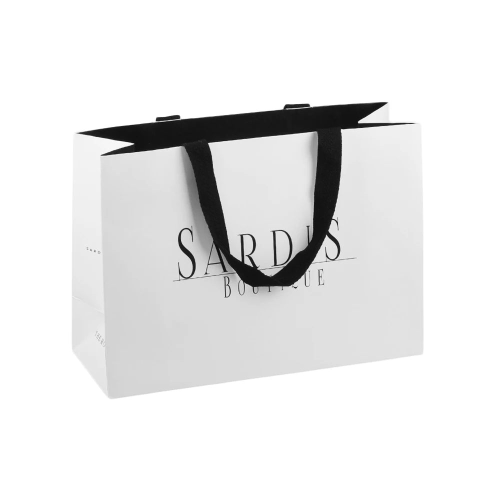 Custom eco-friendly premium matte laminated luxury boutique euro tote for candle cosmetic gift shopping paper bags with logo
