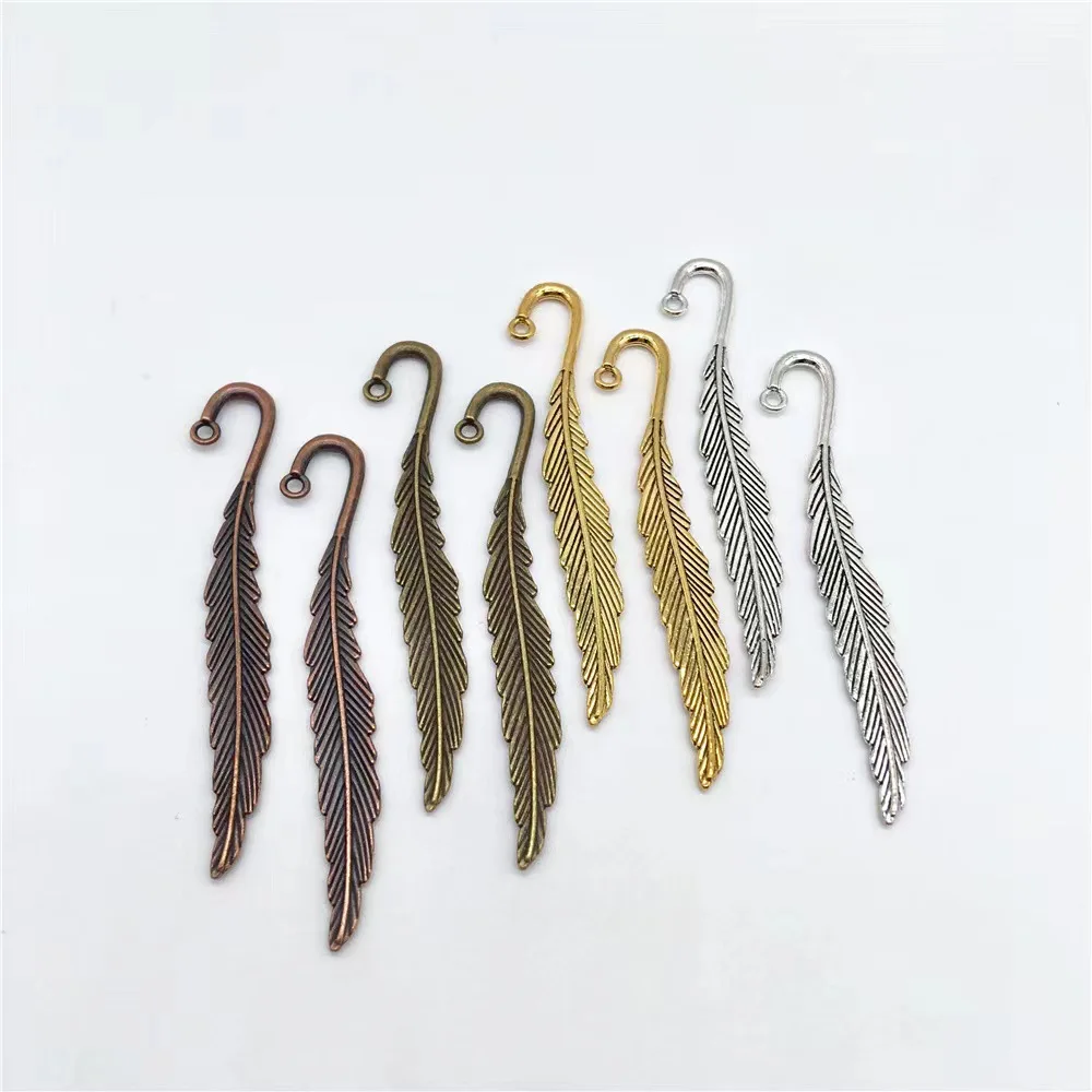 DIY Bead Charm Book Marks  Clip Pendant Book Lovers Cool Cute Vintage Marker Metal Feather Bookmarks