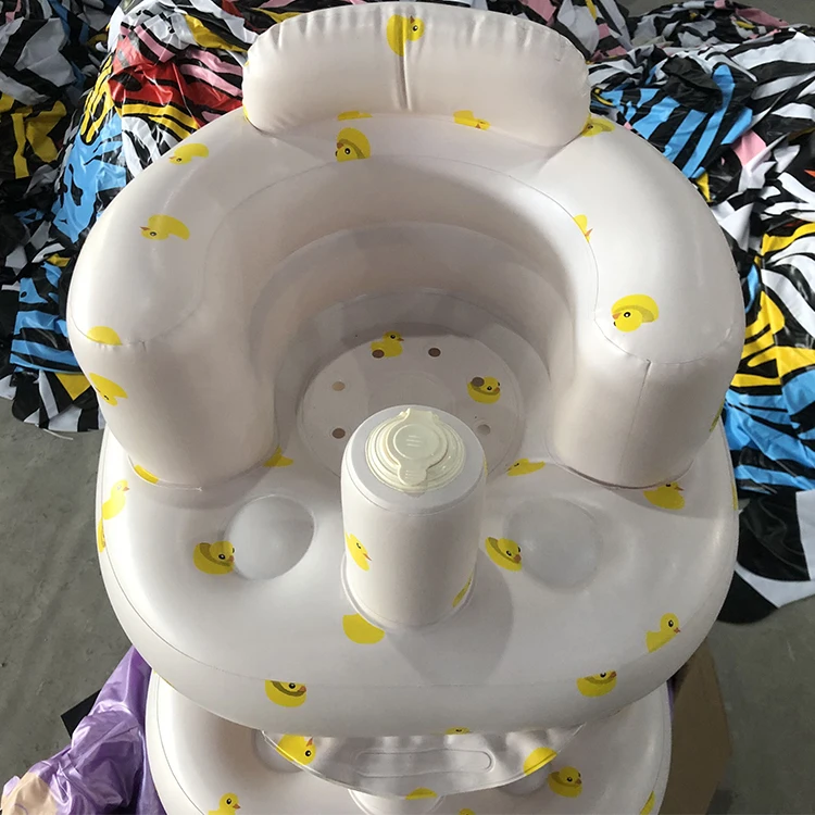 PVC Printer Baby Inflatable Chair Learning Eating Dinner Bathing Stool Baby Sofa