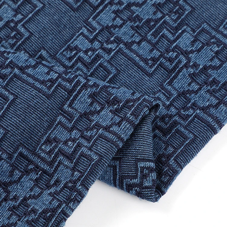 Classic Pattern Jacquard Knitting Cotton Polyester Blends Fabric Brocade Jacquard Fabric For Dress