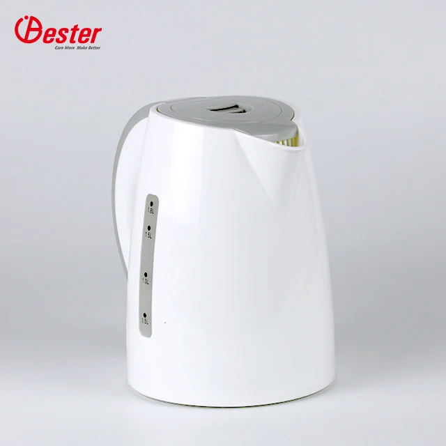 cool touch plastic electric kettle 1.7L/1.8L/2.0L with window scale Full plastic electric water kettle white plastic kettle