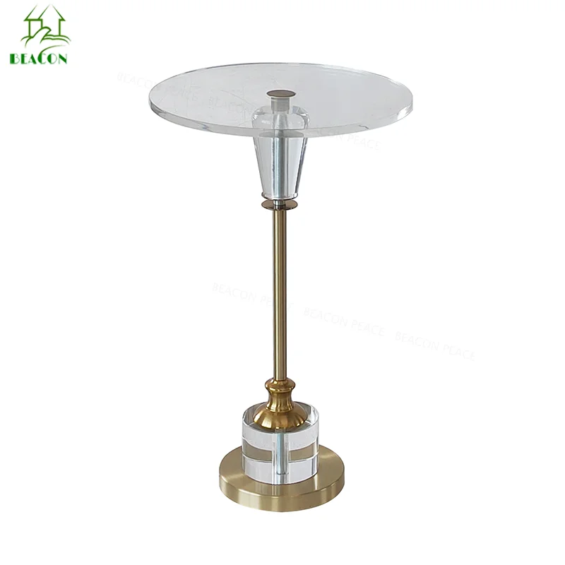 Modern Luxury C Shaped Side Table Mesa Auxiliar Beistelltisch Home Round Acrylic Nordic Small Coffee Table For Living Room